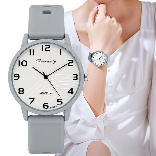 Simple Leisure Digital Quartz Wristwatch Silicone Strap